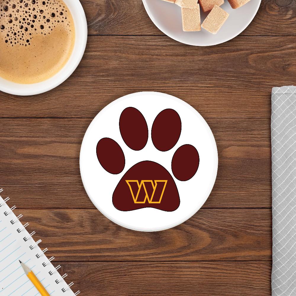 fan creations NFL - Washington Commanders 4 in Round Dog Paw Coaster