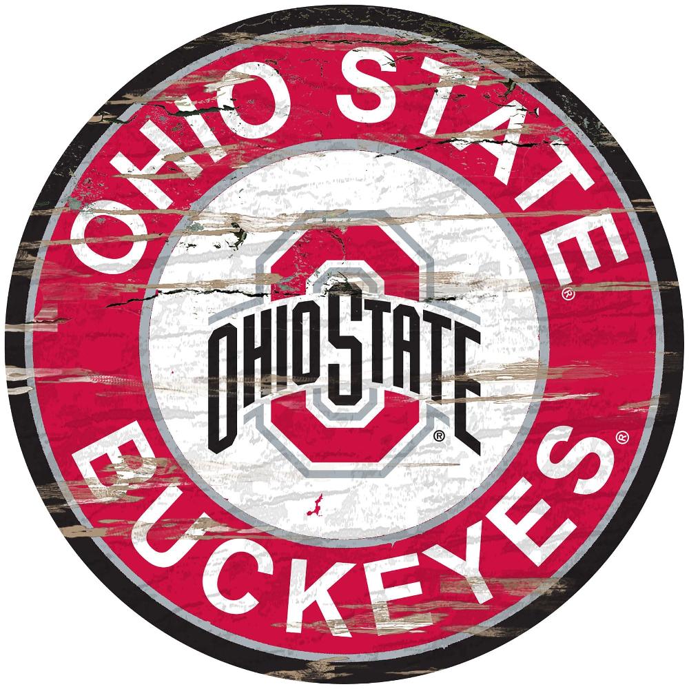 fan creations Ohio State University Distressed 24" Circle