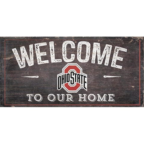 fan creations Ohio State University Welcome Distressed 6 x 12