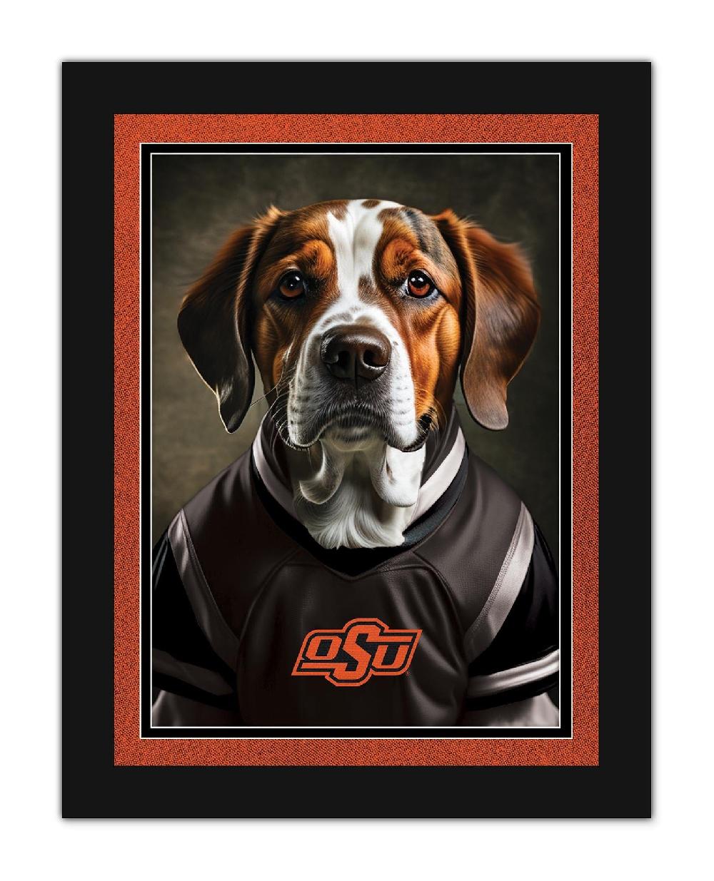 fan creations Oklahoma State Dog in Team Jersey 12x16