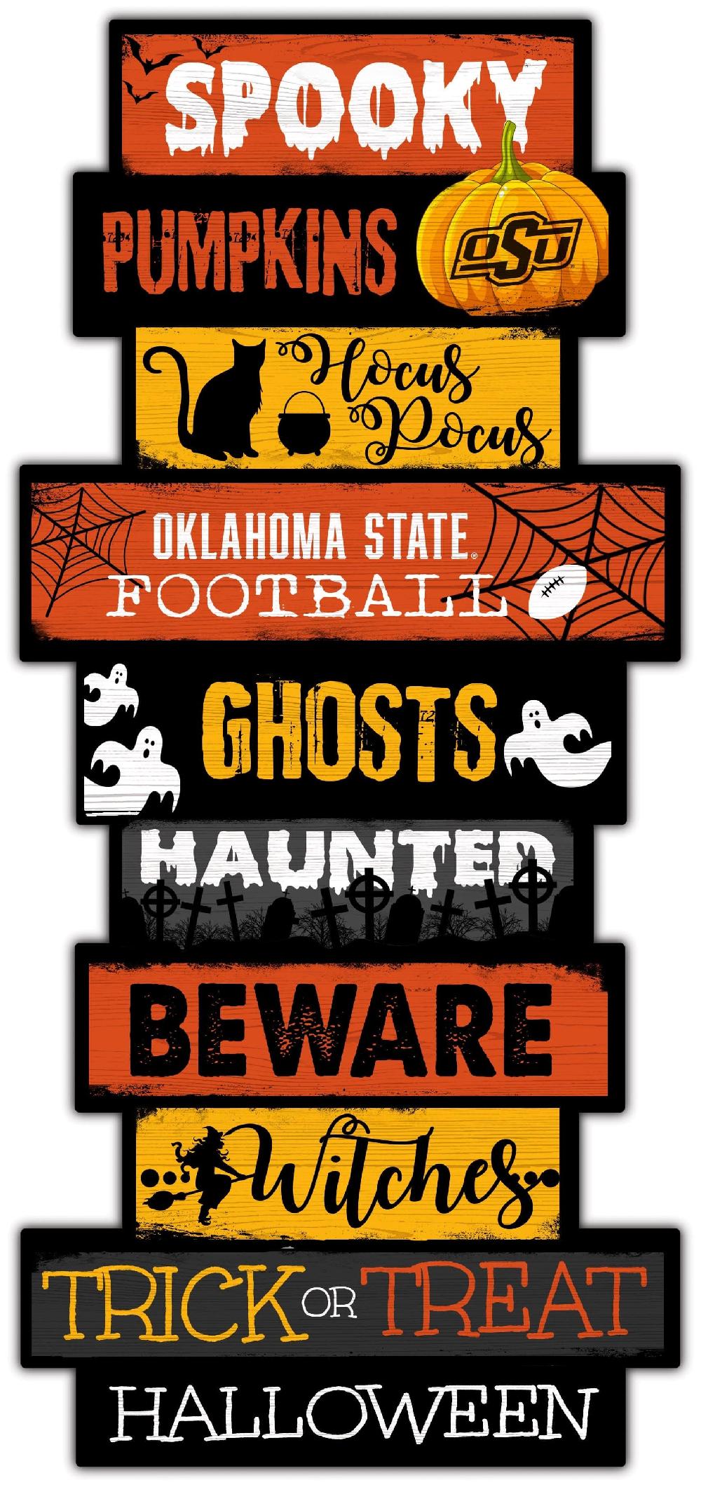 fan creations Oklahoma State Halloween Celebration Stack 24" Sign