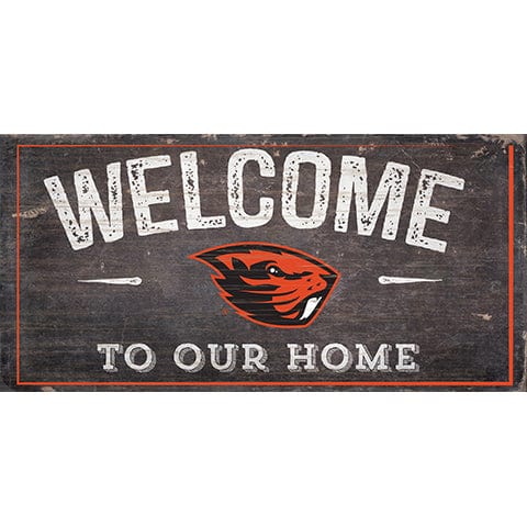 fan creations Oregon State Welcome Distressed 6 x 12