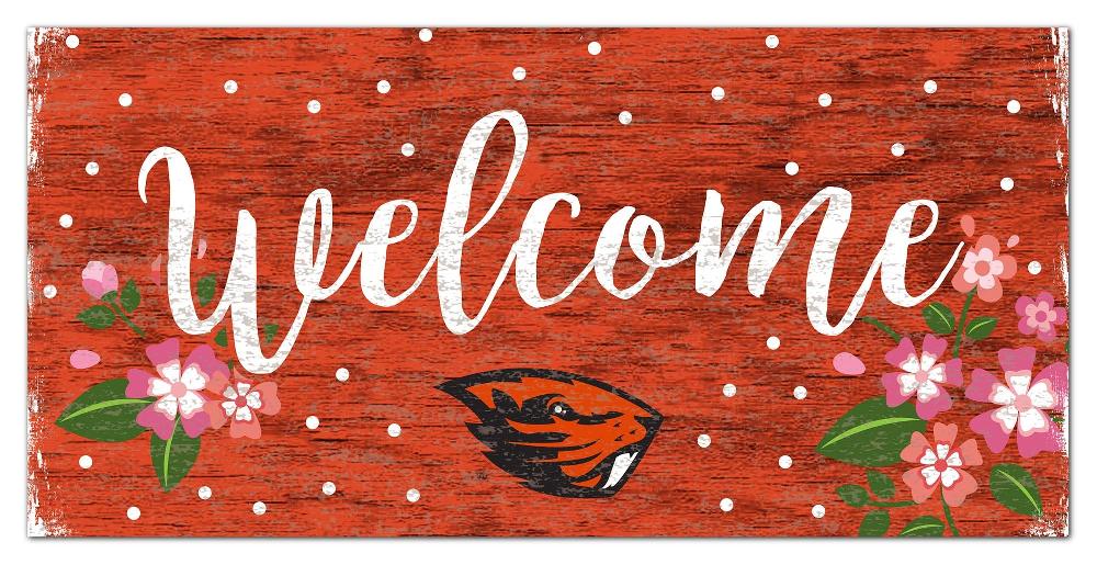 fan creations Oregon State Welcome Floral 6x12 Sign