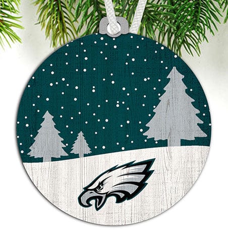 fan creations Philadelphia Eagles Snow Scene Ornament