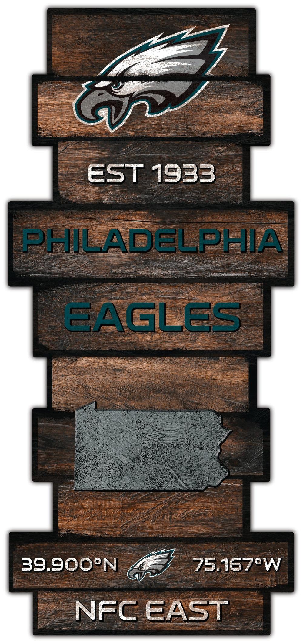 fan creations Philadelphia Eagles Wood Celebration Stack 24" Sign
