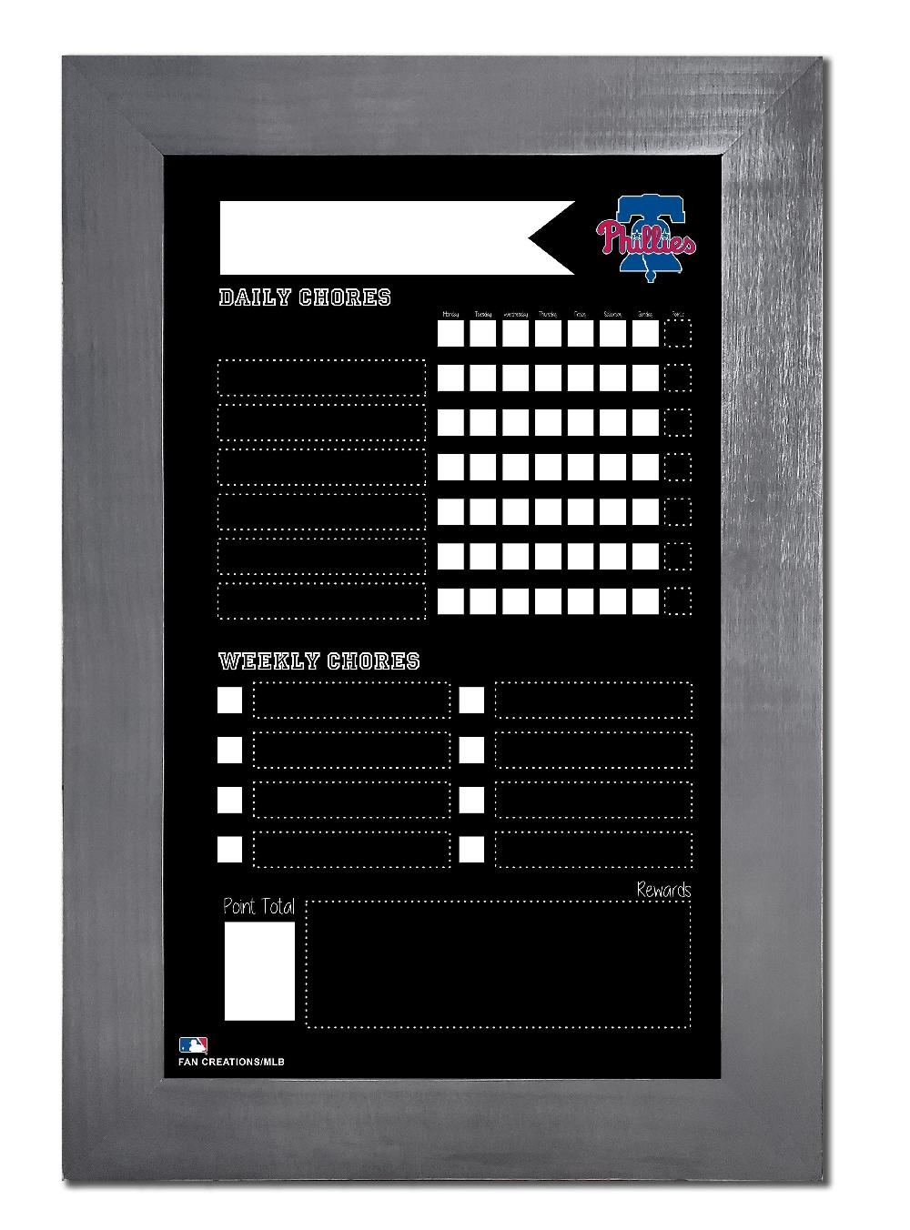 fan creations Philadelphia Phillies Chore Chart Chalkboard 11x19 With Frame