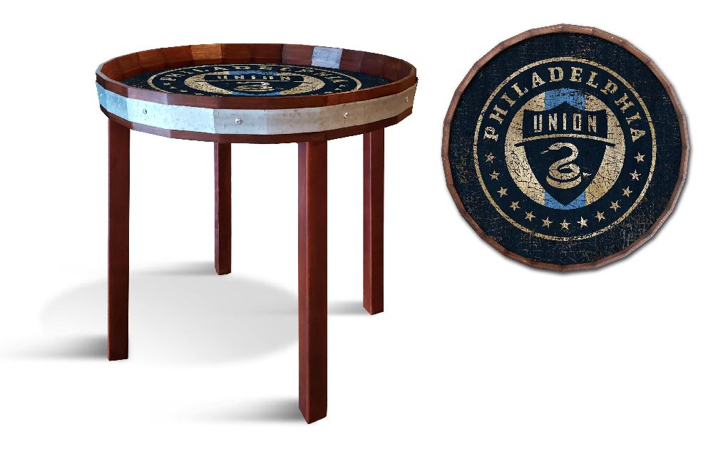 fan creations Philadelphia Union Barrel Top Side Table