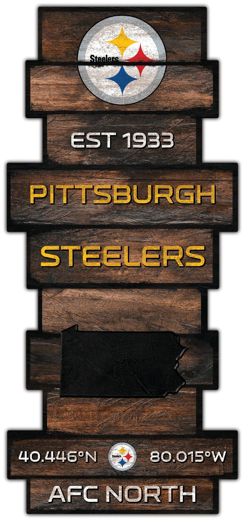 fan creations Pittsburgh Steelers Wood Celebration Stack 24" Sign