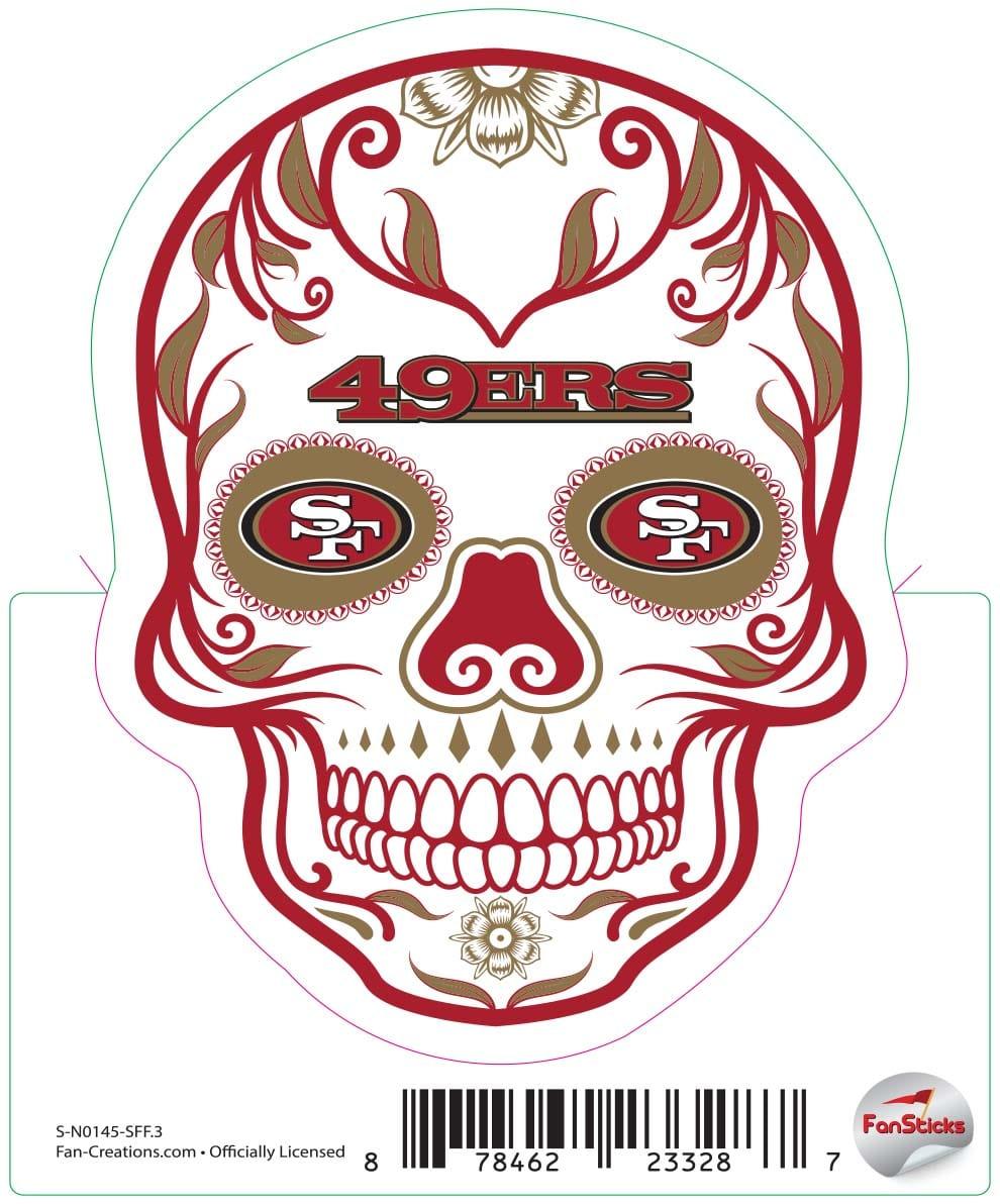 fan creations San Francisco 49ers 3in Decal - Sugar Skull