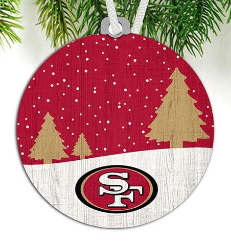 fan creations San Francisco 49ers Snow Scene Ornament
