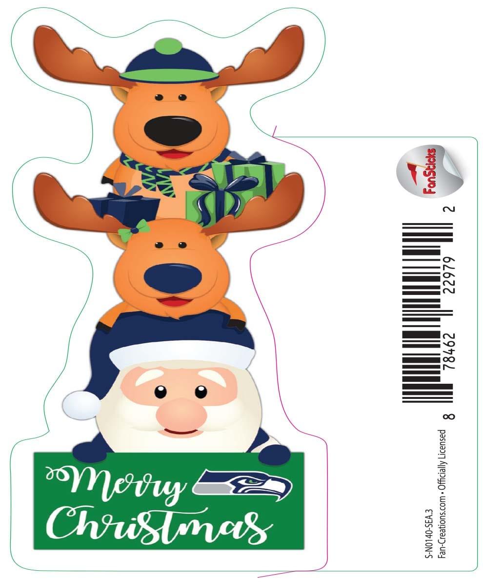 fan creations Seattle Seahawks 3in Decal - Christmas Stack