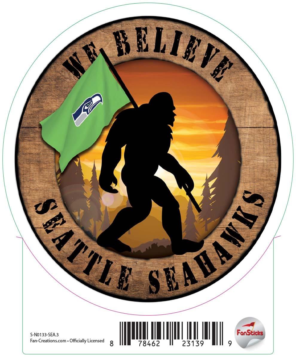 fan creations Seattle Seahawks 3in Decal - We Believe Bigfoot Circle