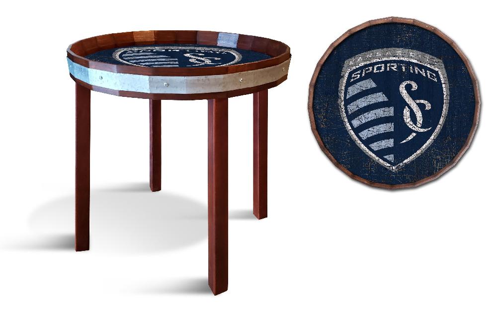 fan creations Sporting Kansas City Barrel Top Side Table