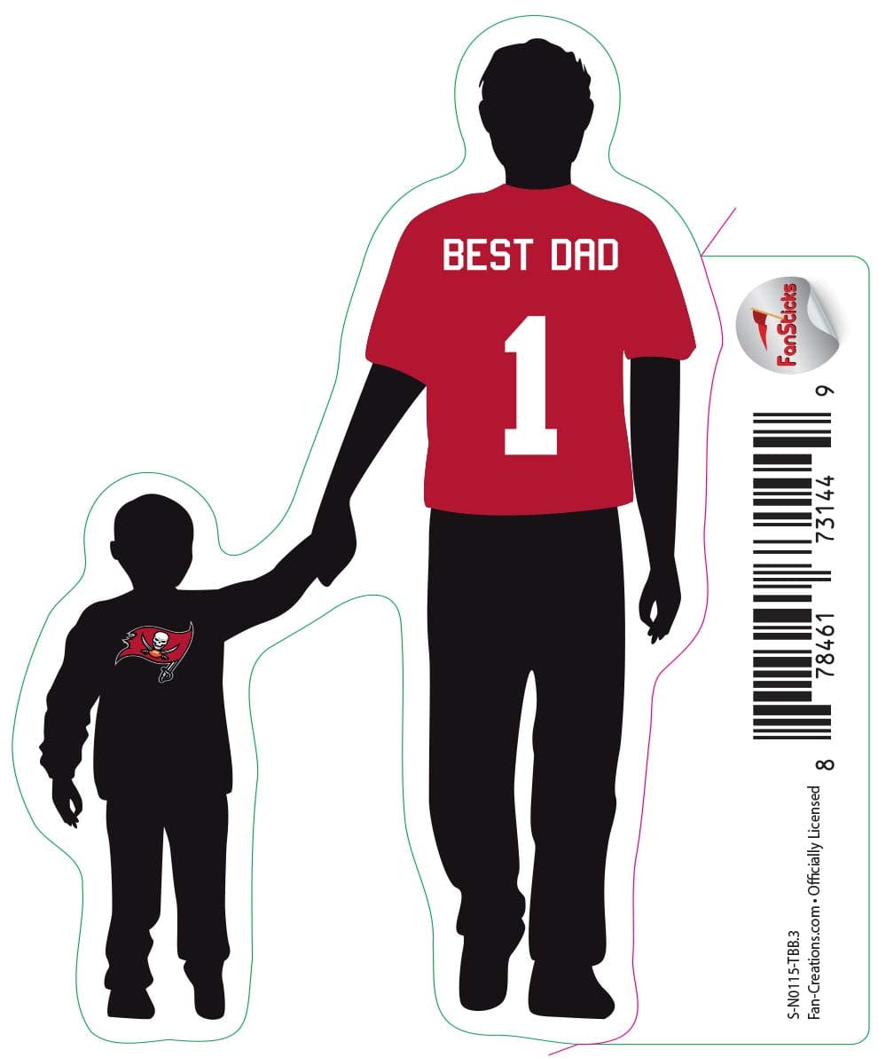 fan creations Tampa Bay Buccaneers 3in Decal - Best Dad Holding Hands
