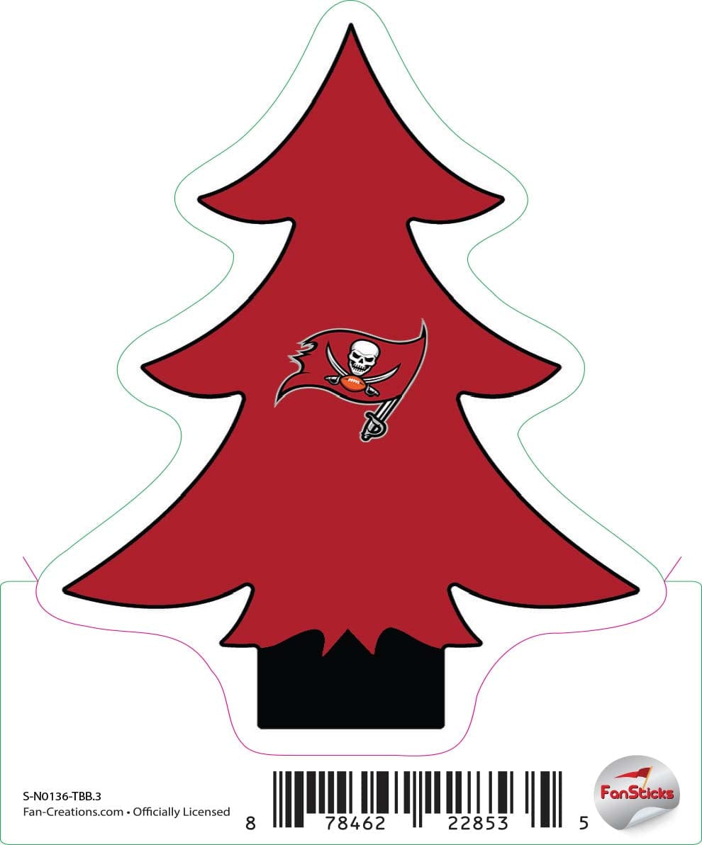 fan creations Tampa Bay Buccaneers 3in Decal - Christmas Tree