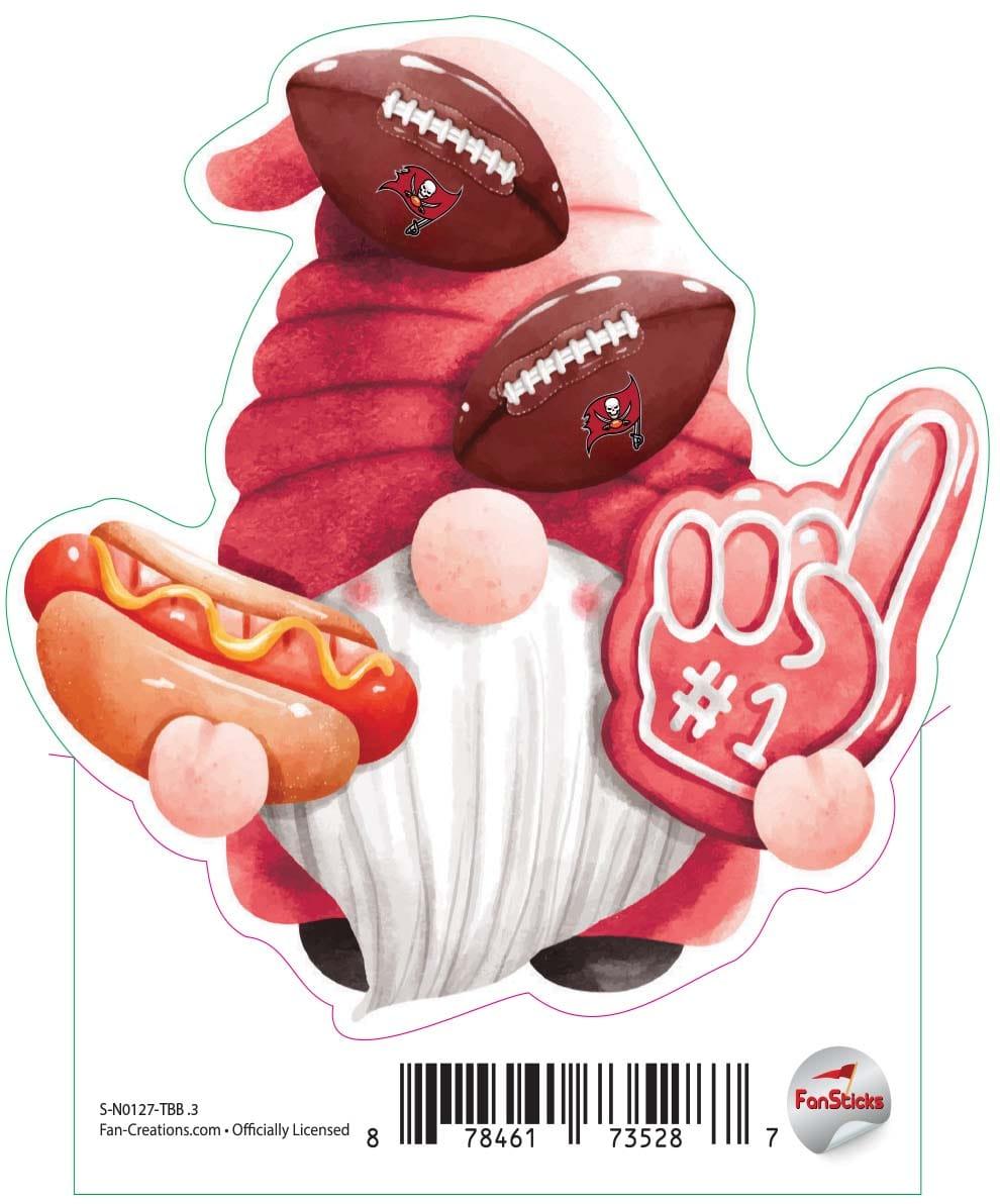 fan creations Tampa Bay Buccaneers 3in Decal - Gnome with Hotdog