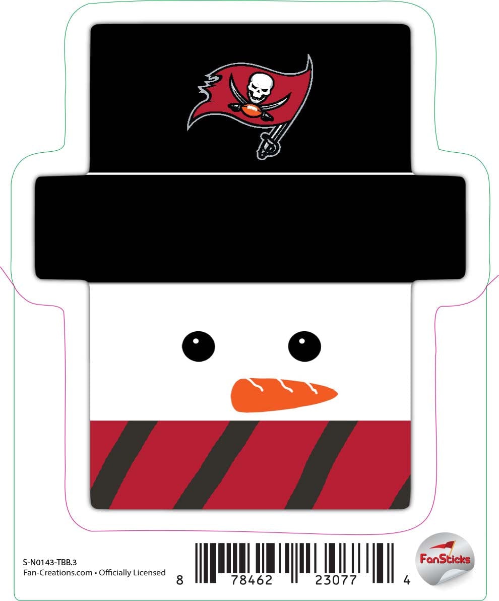 fan creations Tampa Bay Buccaneers 3in Decal - Snowman Holiday Head
