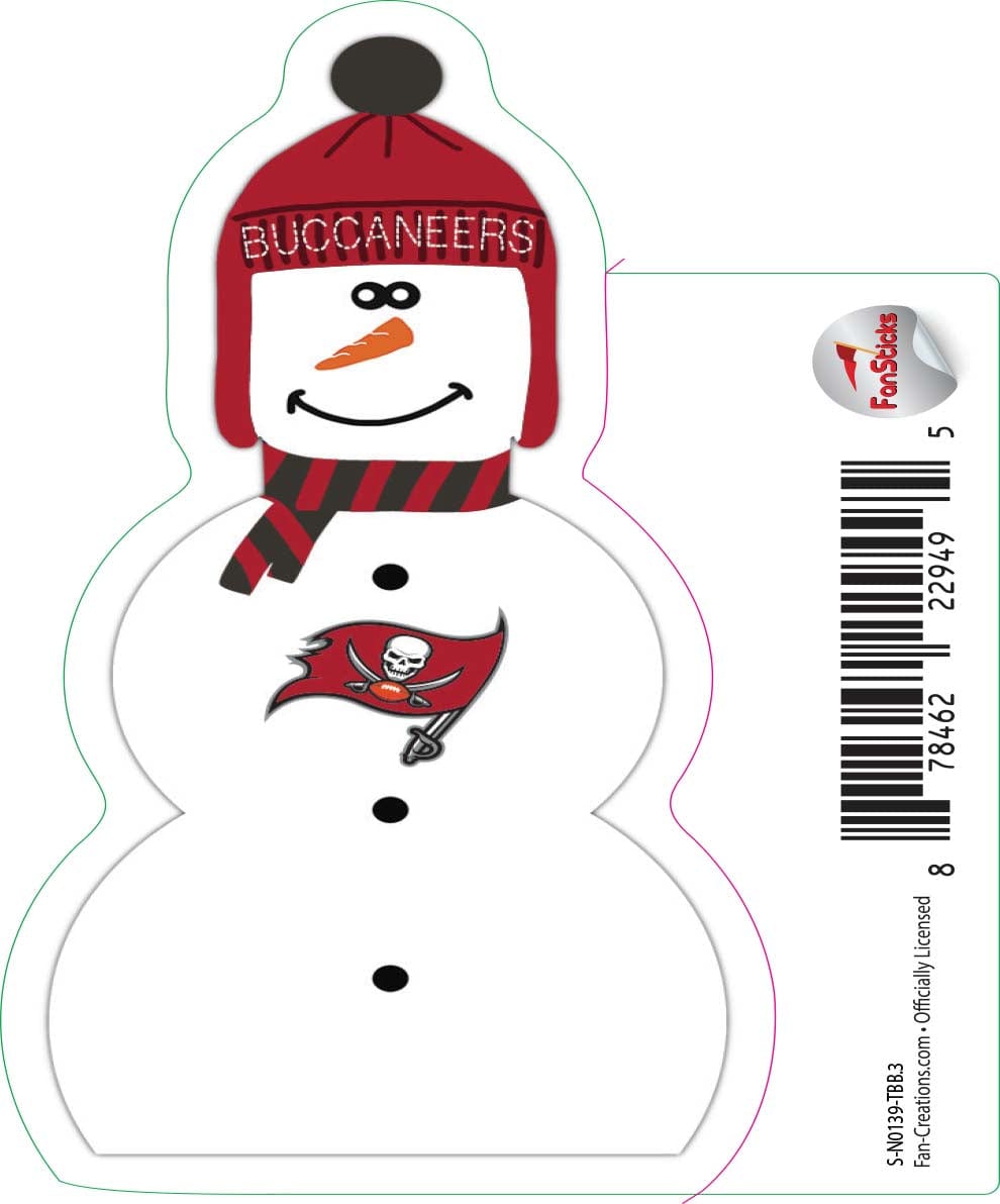 fan creations Tampa Bay Buccaneers 3in Decal - Snowman