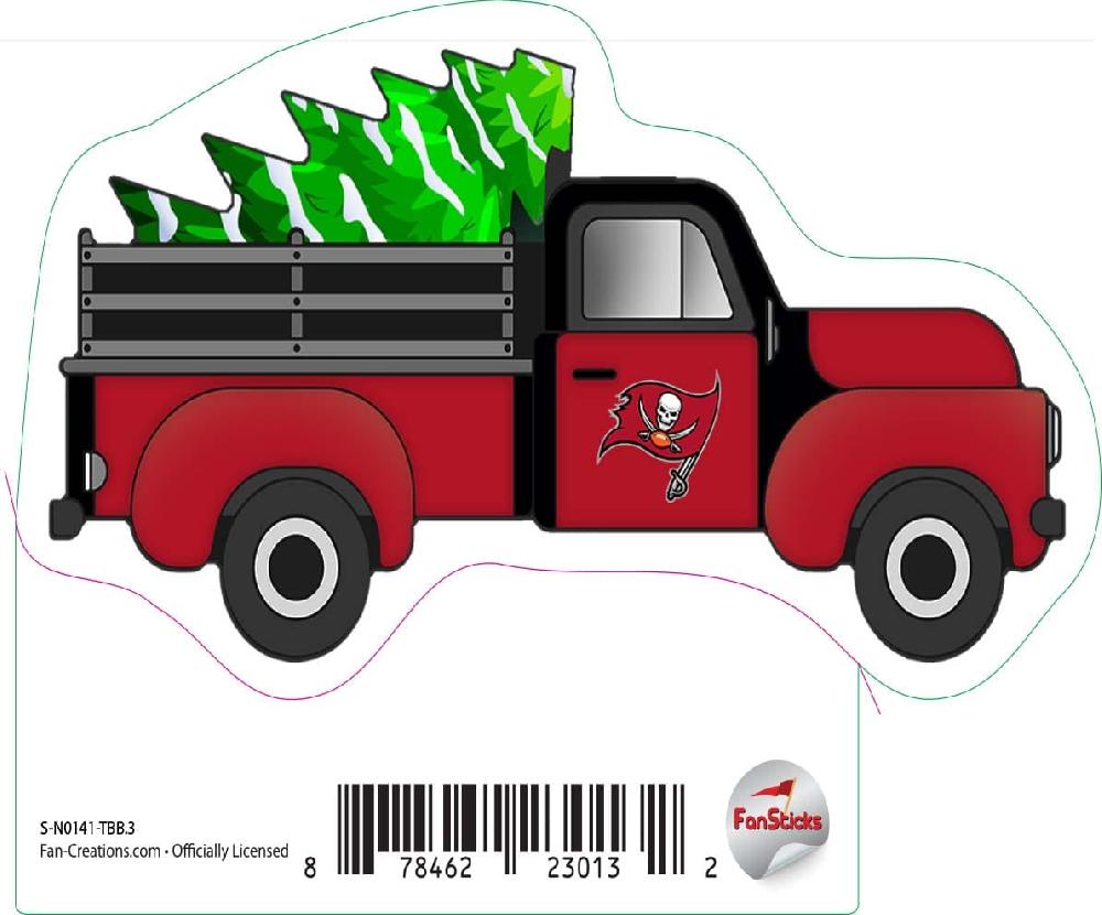 fan creations Tampa Bay Buccaneers 3in Decal - Truck with Christmas Tree