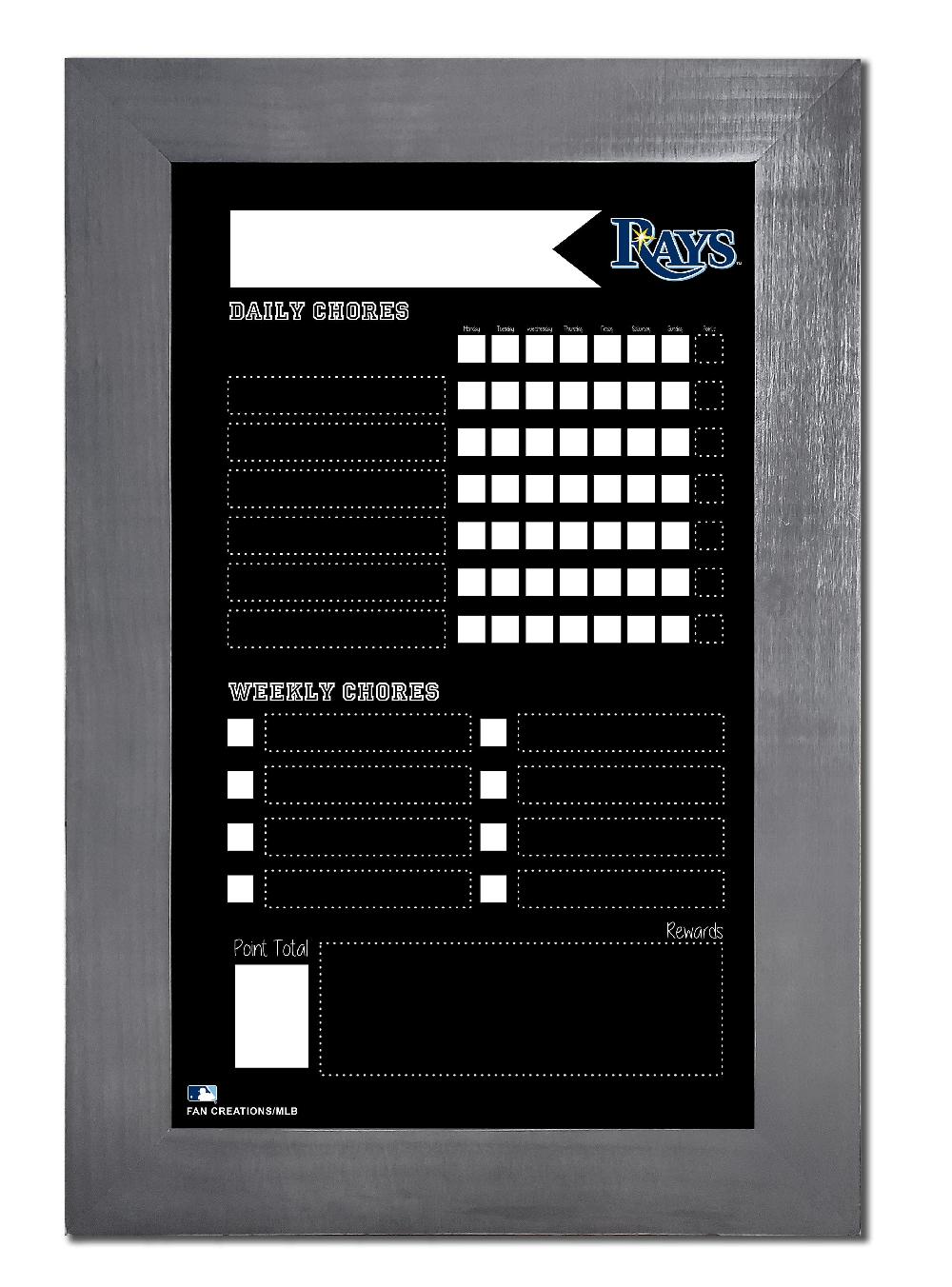 fan creations Tampa Bay Rays Chore Chart Chalkboard 11x19 With Frame
