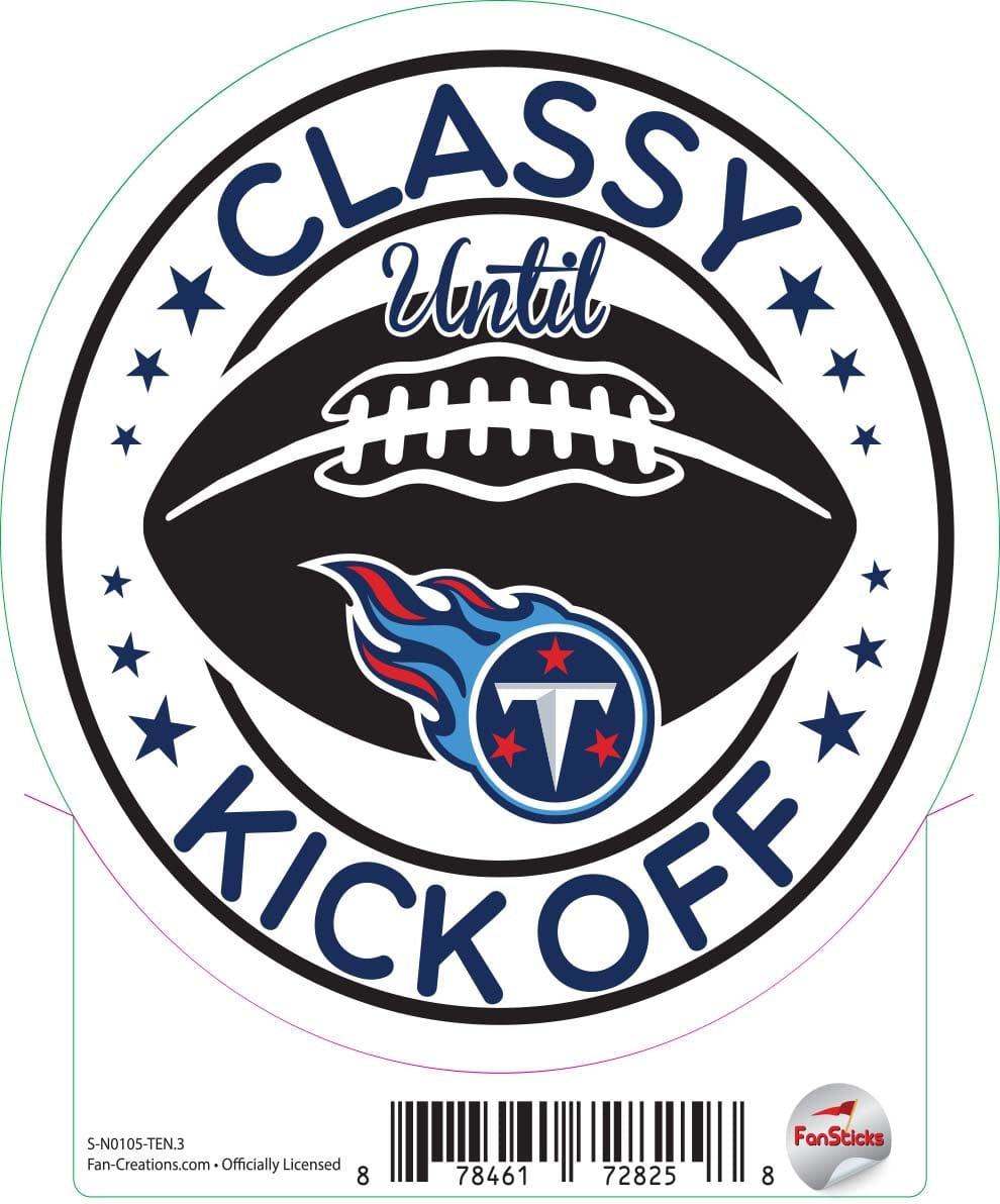 fan creations Tennessee Titans 3in Decal - Classy until Kickoff
