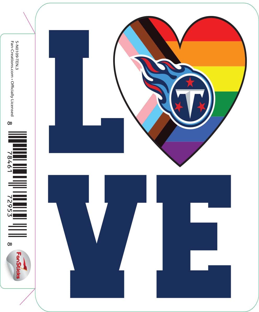 fan creations Tennessee Titans 3in Decal - LGBTQ Love