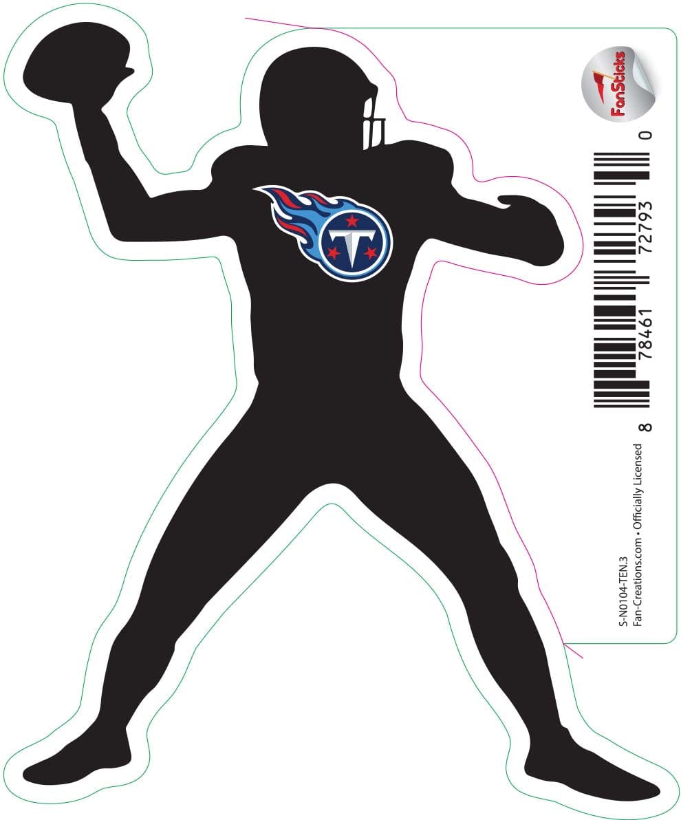 fan creations Tennessee Titans 3in Decal - Player Silhouette (Throwing)