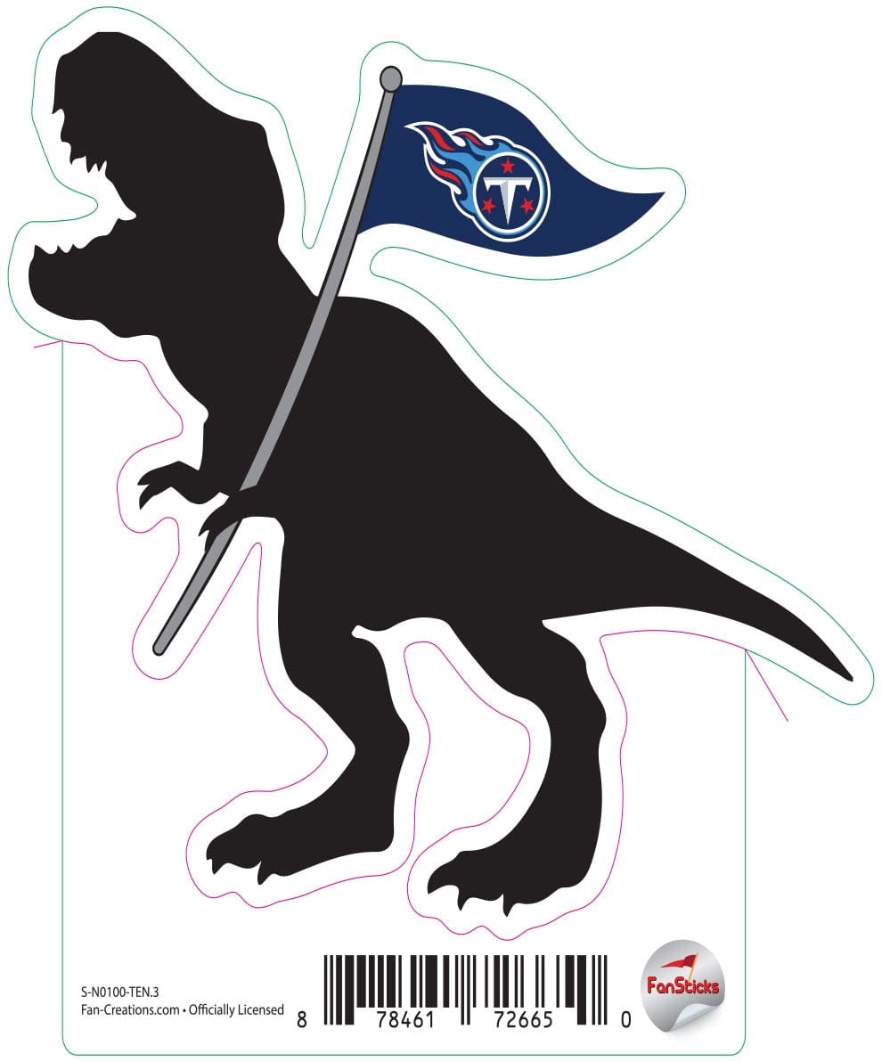 fan creations Tennessee Titans 3in Decal - T-Rex Flag Silhouette
