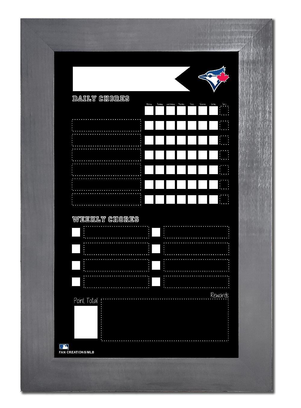 fan creations Toronto Blue Jays Chore Chart Chalkboard 11x19 With Frame