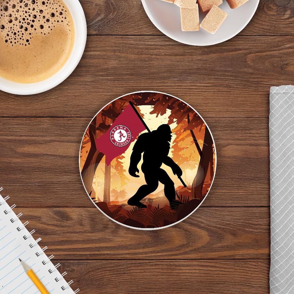 fan creations University of Alabama - 4 inch Ceramic Big Foot Flag Car Coaster