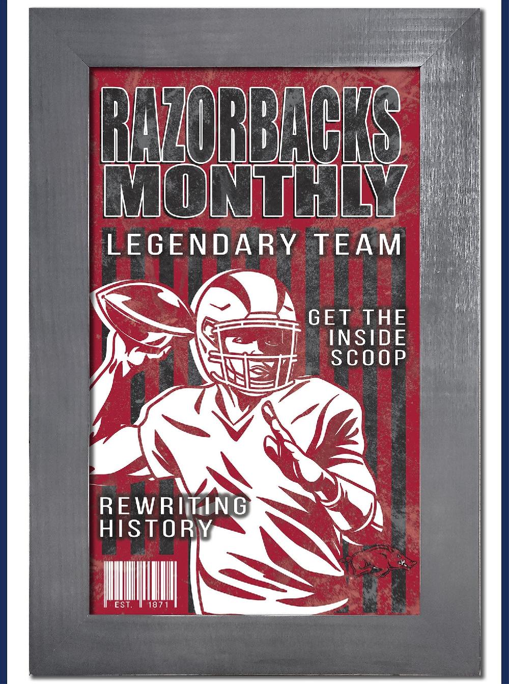 fan creations University of Arkansas Team Monthly Frame 11x19