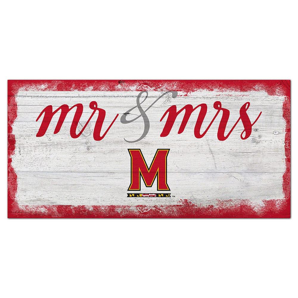 fan creations University of Maryland Script Mr & Mrs 6x12 Sign