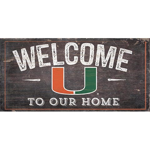 fan creations University of Miami Welcome Distressed 6 x 12