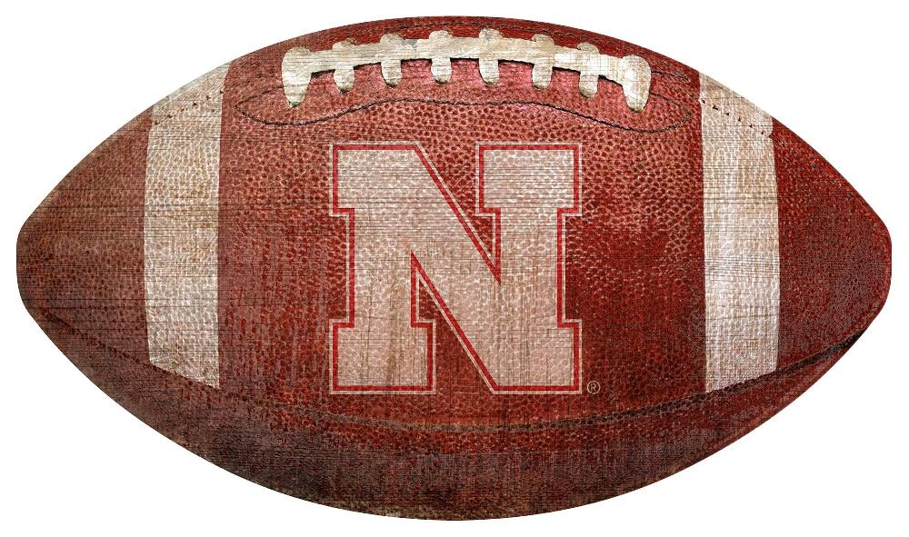 fan creations University of Nebraska 12in Football Shaped Sign