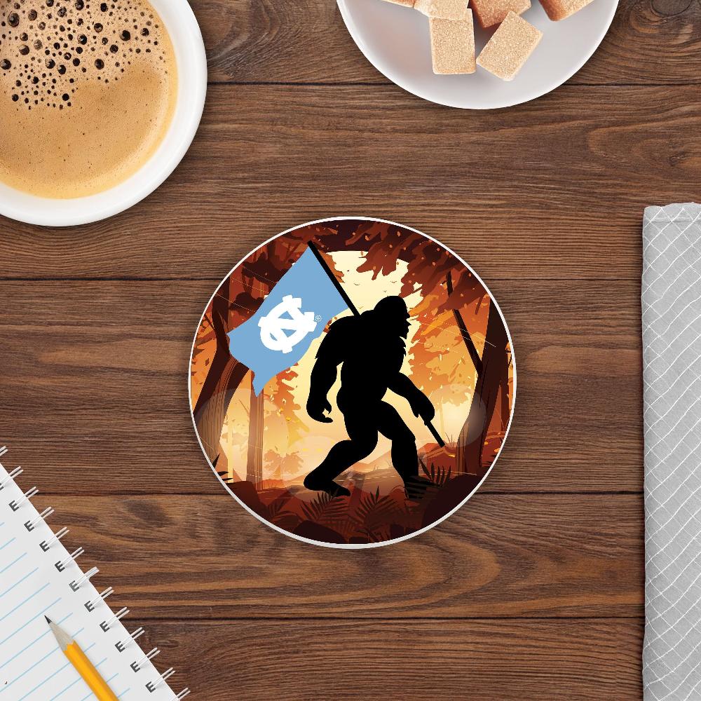 fan creations University of North Carolina at Chapel Hill - 4 inch Ceramic Big Foot Flag Car Coaster