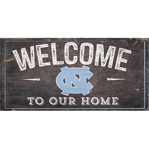 fan creations University of North Carolina Welcome Distressed 6 x 12