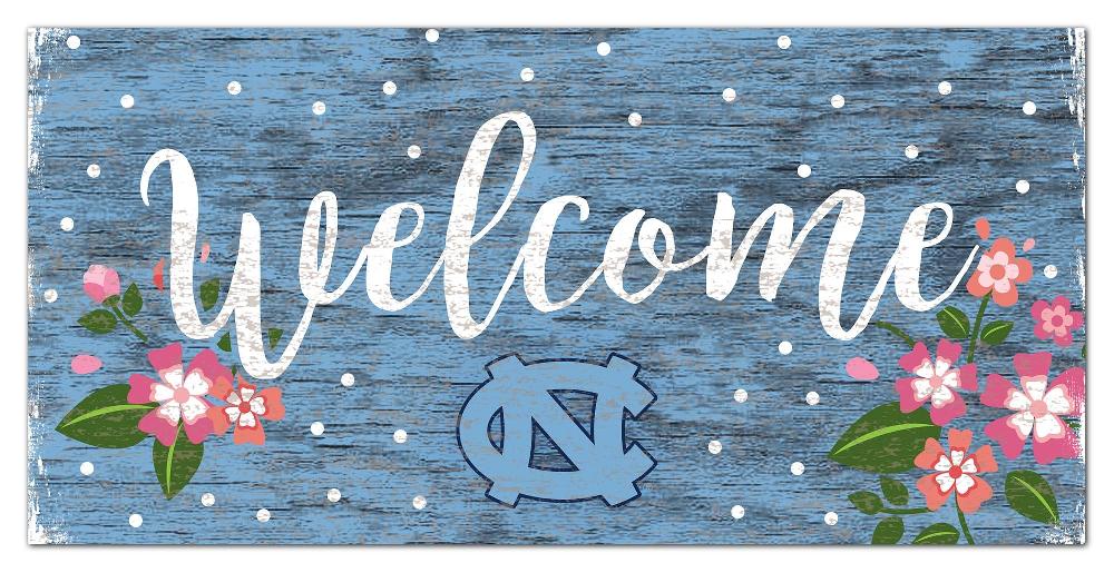 fan creations University of North Carolina Welcome Floral 6x12 Sign