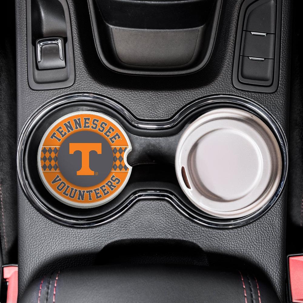 fan creations University of Tennessee Argyle Ceramic Car Coaster - 2 Pack