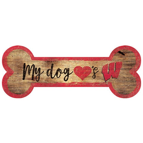 fan creations University of Wisconsin Dog Bone Sign