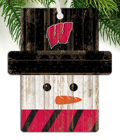 fan creations University of Wisconsin Snowman Ornament