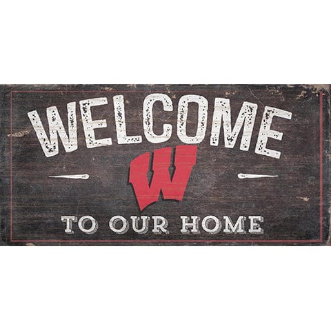 fan creations University of Wisconsin Welcome Distressed 6 x 12