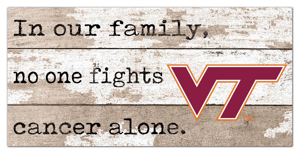 fan creations Virginia Tech No One Fights Alone 6x12
