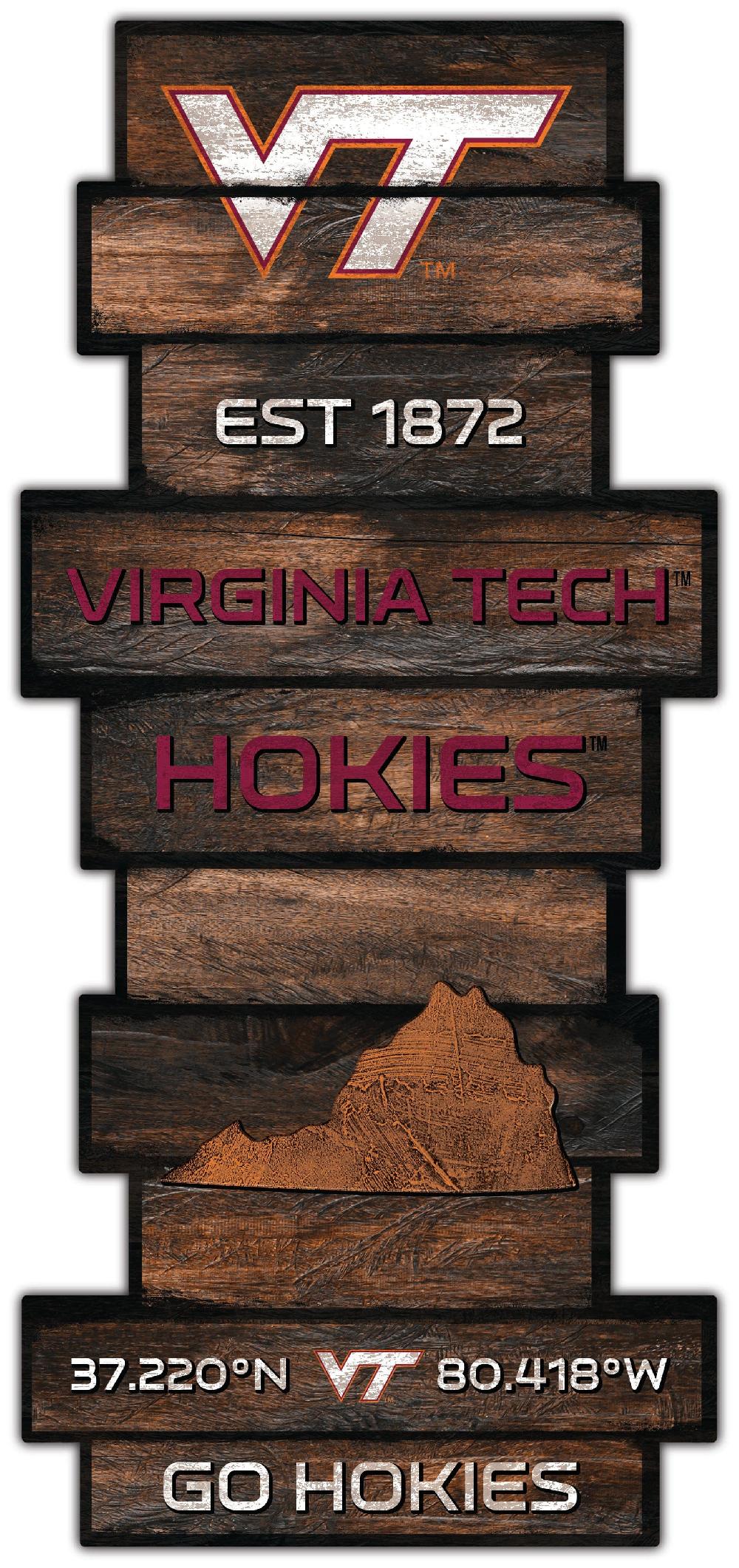 fan creations Virginia Tech Wood Celebration Stack 24" Sign