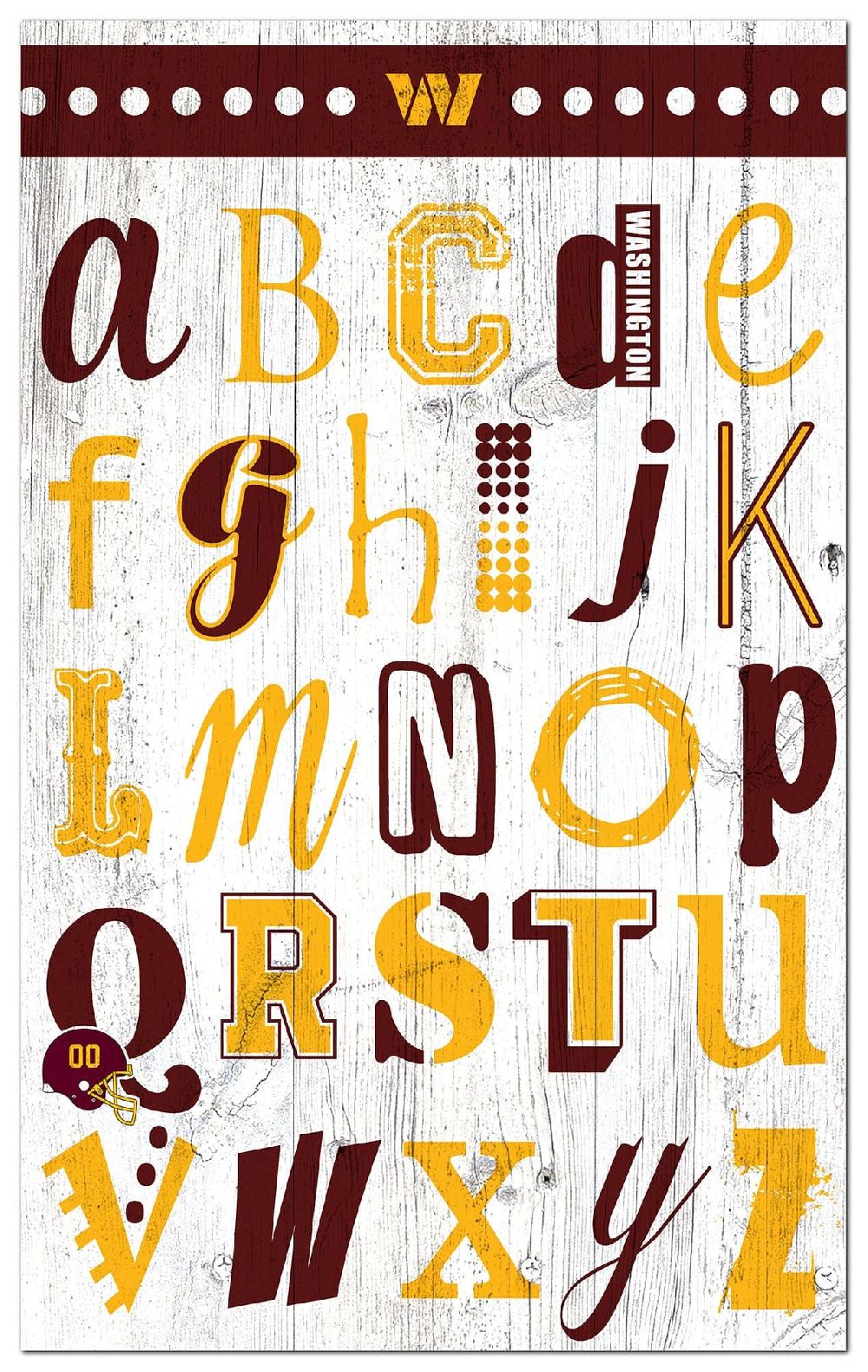 fan creations Washington Commanders Alphabet Sign 11x19