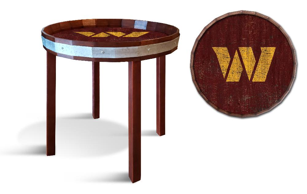 fan creations Washington Commanders Barrel Top Side Table