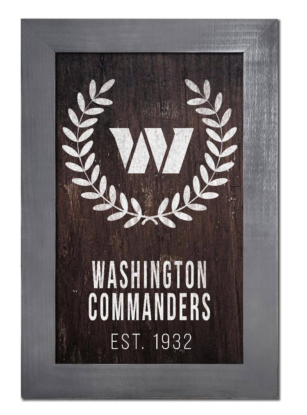 fan creations Washington Commanders Laurel Wreath 11x19 Framed