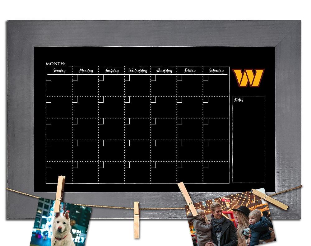 fan creations Washington Commanders Monthly Chalkboard With Frame & Clothespins
