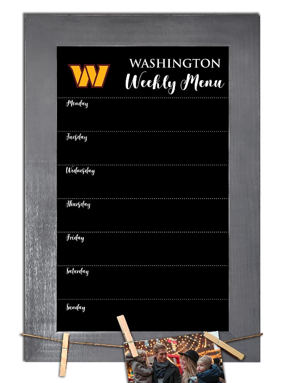 fan creations Washington Commanders Weekly Chalkboard With Frame & Clothespins