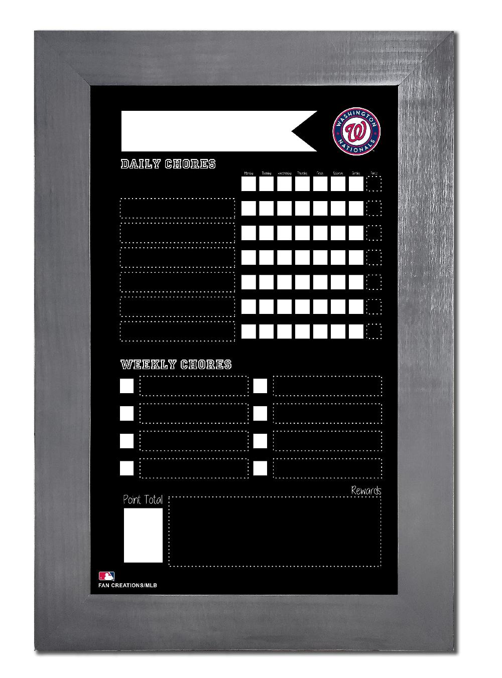 fan creations Washington Nationals Chore Chart Chalkboard 11x19 With Frame