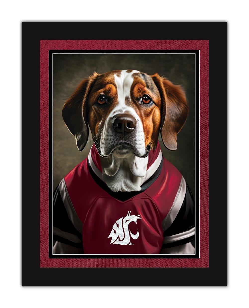 fan creations Washington State Dog in Team Jersey 12x16